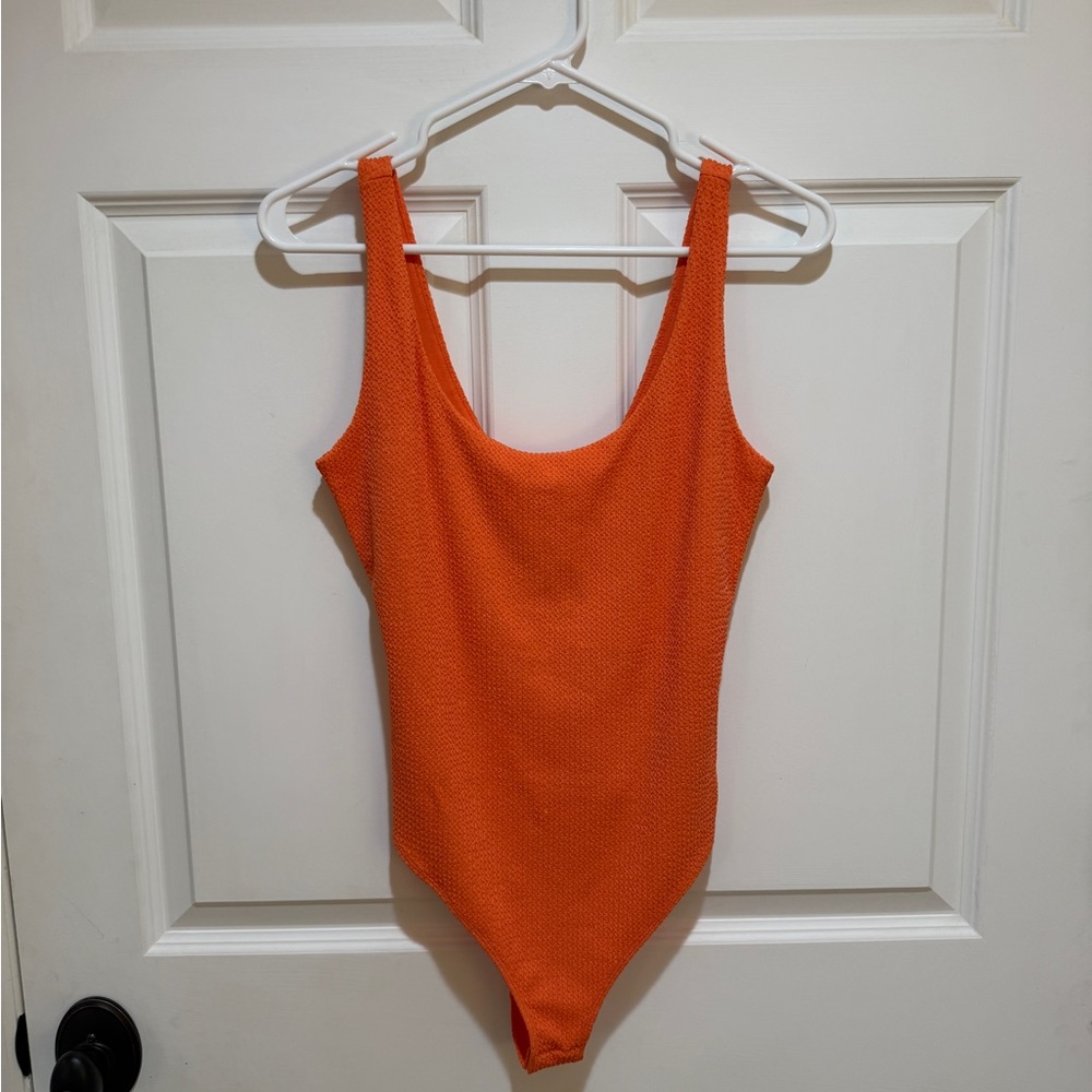 H&M Bright Orange Textured Bodysuit